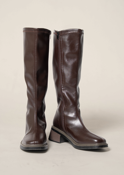 Belinda - Bota de caña alta de cremallera lateral