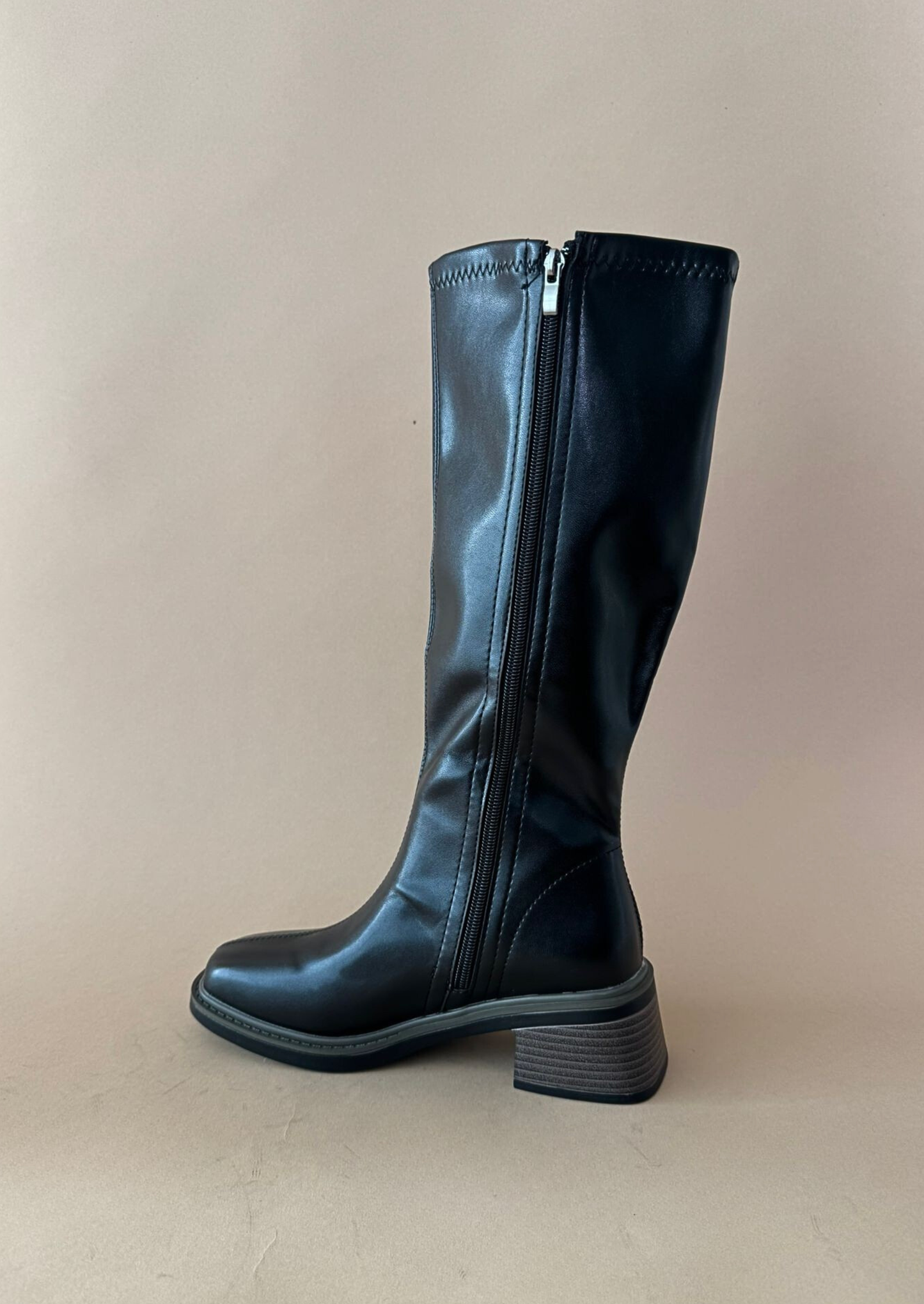 Belinda - Bota de caña alta de cremallera lateral