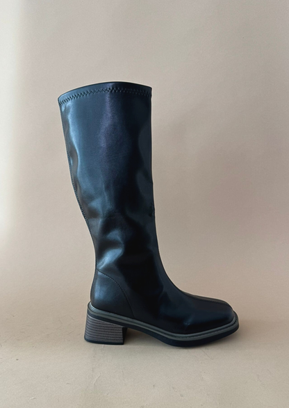 Belinda - Bota de caña alta de cremallera lateral