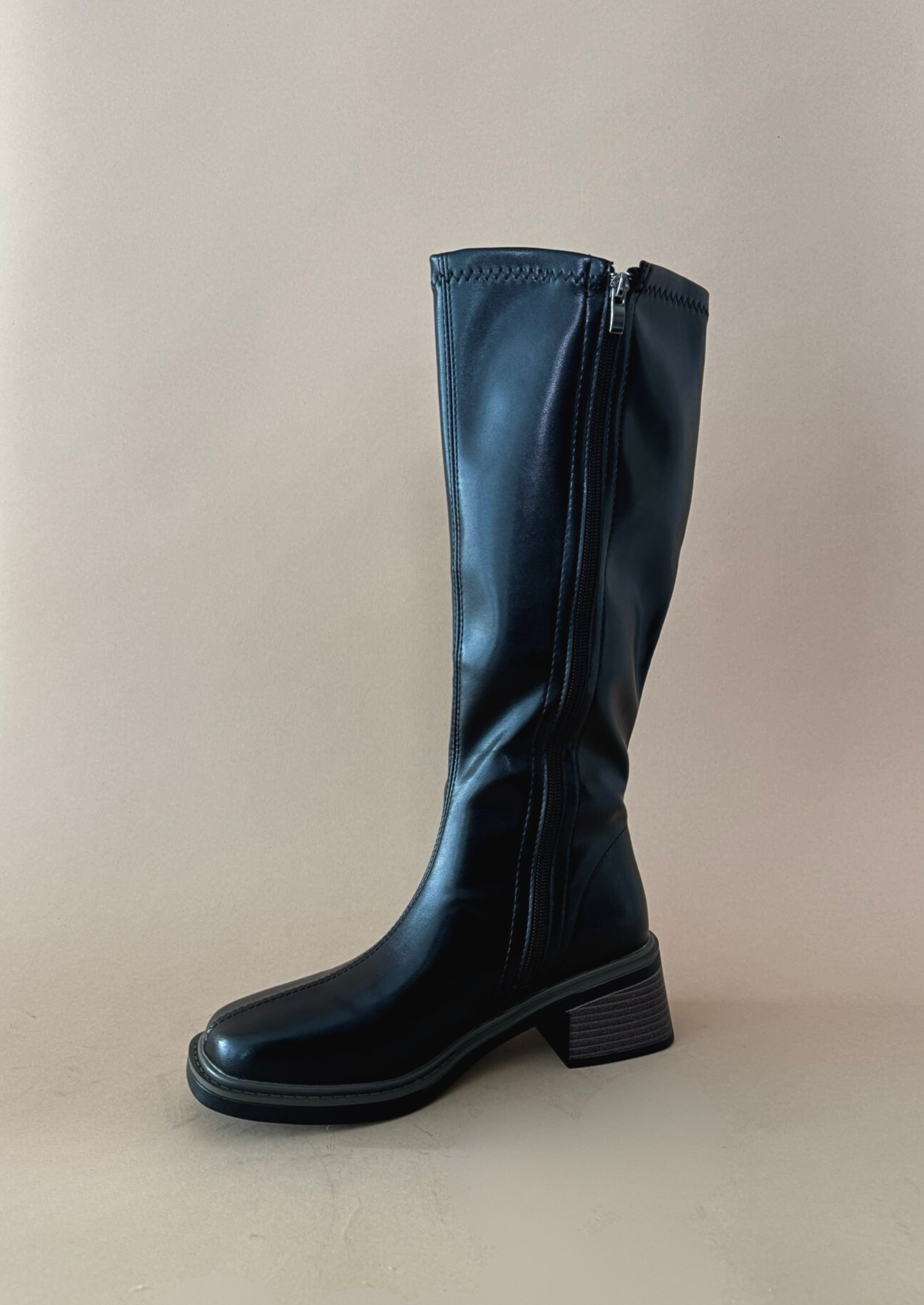 Belinda - Bota de caña alta de cremallera lateral
