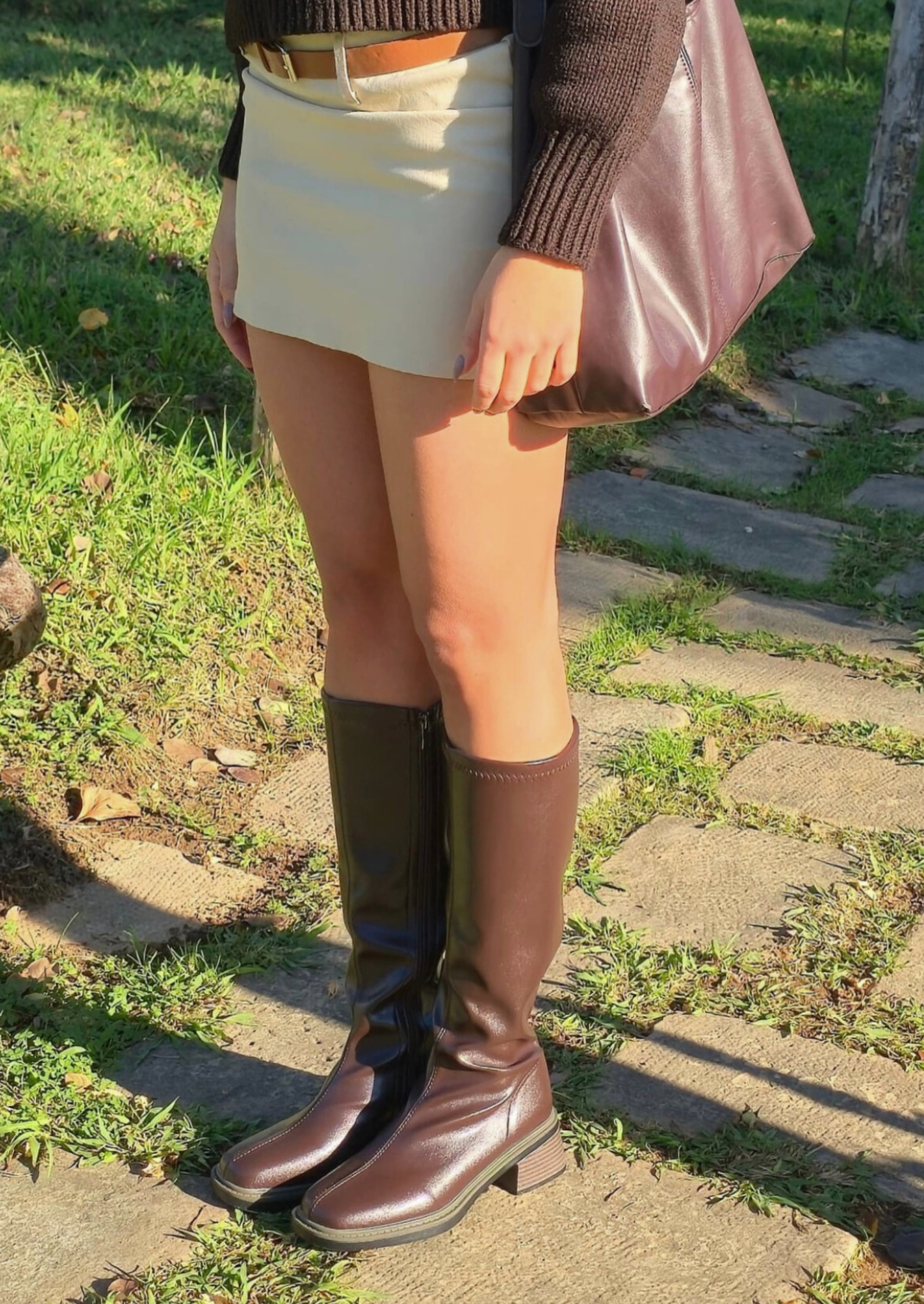 Belinda - Bota de caña alta de cremallera lateral