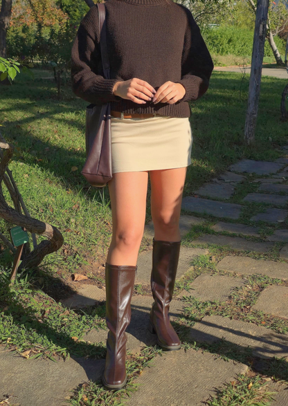 Belinda - Bota de caña alta de cremallera lateral