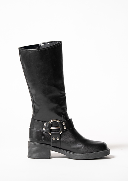 Amelie - Bota de caña alta con cinturón de hebilla